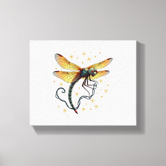Kerstverlichting Dragonfly Canvas Afdruk (Voorkant)