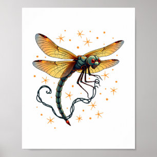 Kerstverlichting Dragonfly Poster