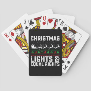 Kerstverlichting en gelijke rechten feminist pokerkaarten