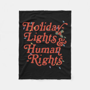 Kerstverlichting en Mensenrechten Grappige Kerstmi Fleece Deken