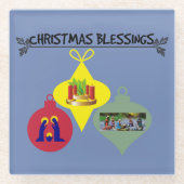 kerstverlichting glazen onderzetter (Voorkant)