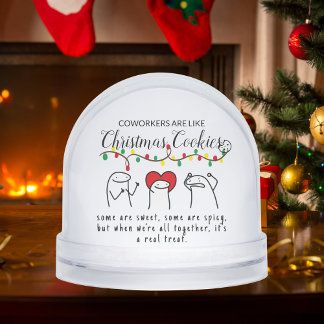 Kerstverlichting Grappige Medewerker Meme Art Whit Sneeuwbol