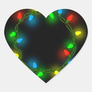 kerstverlichting hart sticker