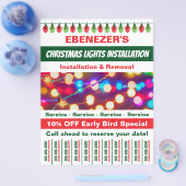 Kerstverlichting installatie met scheur uit strips flyer (Enkel)