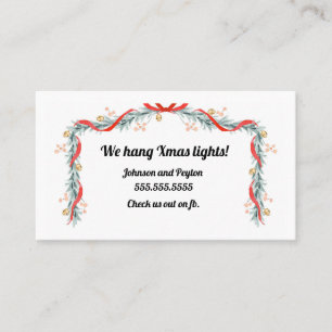 Kerstverlichting installatie visitekaartjes