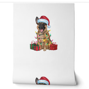 Kerstverlichting kerstman — Belgisch Malinois Dog Behang