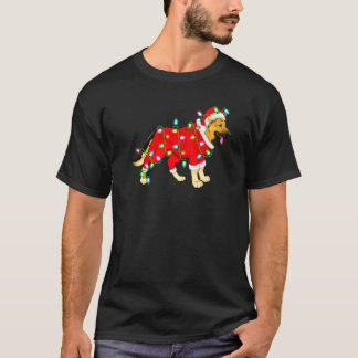 Kerstverlichting Kerstman Duitse Herder Kerstmis T-shirt