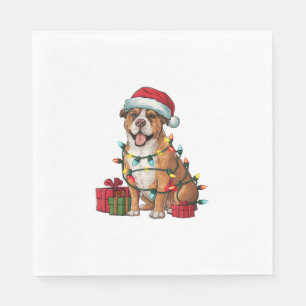Kerstverlichting Kerstman Hoed Boerboel Hond Kerst Servet