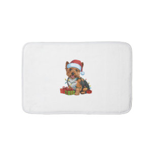 Kerstverlichting Kerstman Hoed Cairn Terrier Hond Badmat
