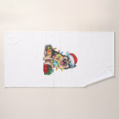 Kerstverlichting Kerstman Hoed Duitse Spitz Dog Ke Badhanddoek (Badhanddoek)