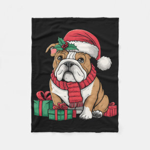 Kerstverlichting Kerstman Hoed Engelse Bulldog Ker Fleece Deken