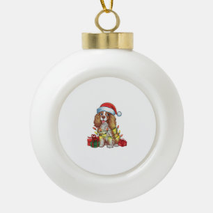 Kerstverlichting Kerstman Hoed Engelse Coonhound H Keramische Bal Ornament