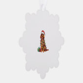 Kerstverlichting Kerstman Hoed Ierse Setter Dog Ke Ornament Kaart (Rechts)