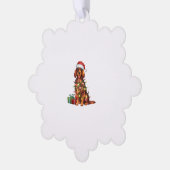 Kerstverlichting Kerstman Hoed Ierse Setter Dog Ke Ornament Kaart (Links)