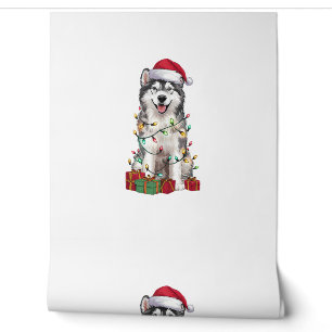 Kerstverlichting Kerstman Hoed Ierse Water Spaniel Behang