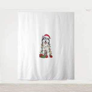 Kerstverlichting Kerstman Hoed Ierse Water Spaniel Wandkleed