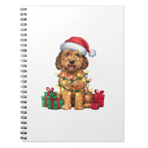 Kerstverlichting Kerstman Hoed Labradoodle Hond Ke Notitieboek
