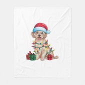Kerstverlichting Kerstman Hoed Maltese hond Kerstm Fleece Deken (Voorkant)