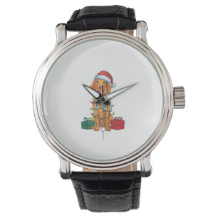 Kerstverlichting Kerstman Hoed Pommerse hond Kerst Horloge