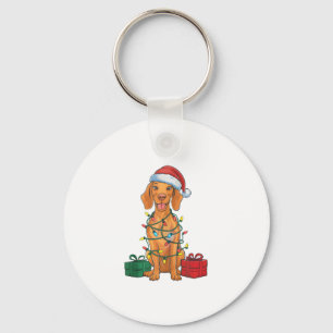 Kerstverlichting Kerstman Hoed Pommerse hond Kerst Sleutelhanger