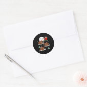 Kerstverlichting — Kerstman — Wooly Mammoth Chr Ronde Sticker (Envelop)