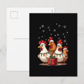 Kerstverlichting Kip Santa Funny Kerstmis Feestdagenkaart (Voorkant / Achterkant)