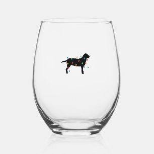 Kerstverlichting Labrador Retriever Hondenshirt Wijnglas Zonder Voet