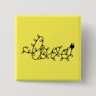 Kerstverlichting Love Text-45871 Vierkante Button 5,1 Cm