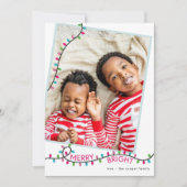 Kerstverlichting met Kerstkaart - Merry + Bright (Voorkant)