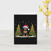 Kerstverlichting Miniatuur Pinscher Hond Kerstman Kaart (Gele Bloem)