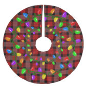 Kerstverlichting op Plaid Kerstboom Rok (Voorkant)