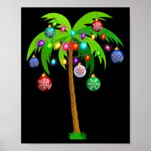 Kerstverlichting Palm Tree Fun Hawaii Beach Tropic Poster