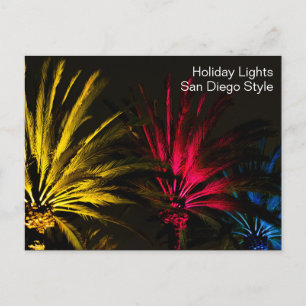 Kerstverlichting Palm Tree Holiday San Diego Briefkaart