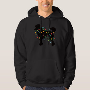 Kerstverlichting poedel schattige cadeaus voor Hon Hoodie