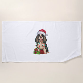 Kerstverlichting Santa Hat Alaskan Malamute Dog Ch Strandlaken