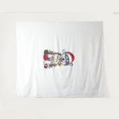 Kerstverlichting Santa Hat Alaskan Malamute Dog Ch Wandkleed (Voorkant (horizontaal))