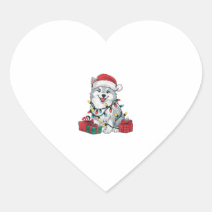 Kerstverlichting Santa Hat American Eskimo Dog Chr Hart Sticker