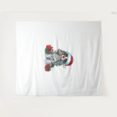 Kerstverlichting Santa Hat Amerikaanse Water Spani Wandkleed (Voorkant (horizontaal))