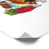 Kerstverlichting Santa Hat Basset Hound Dog Christ Poster (Hoek)