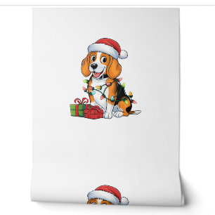 Kerstverlichting Santa Hat Beagle Dog Kerstmis Behang
