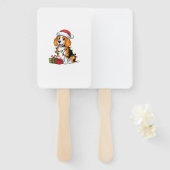Kerstverlichting Santa Hat Beagle Dog Kerstmis Handwaaier (Voorkant en achterkant)