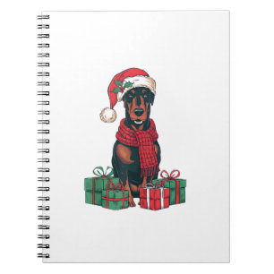 Kerstverlichting Santa Hat Doberman Dog Christmas Notitieboek