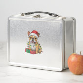 Kerstverlichting Santa Hat Franse Bulldog Kerstmis (In situ)