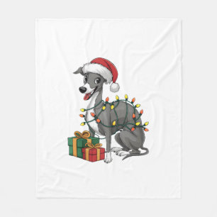 Kerstverlichting Santa Hat Italiaanse Greyhound Do Fleece Deken