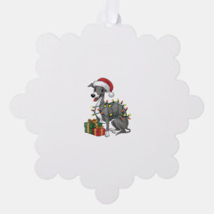Kerstverlichting Santa Hat Italiaanse Greyhound Do Ornament Kaart
