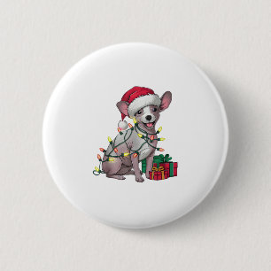 Kerstverlichting Santa Hat Mexicaanse Haarloze Hon Ronde Button 5,7 Cm