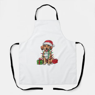 Kerstverlichting Santa Hat Mountain Cur Dog Kerstm Schort
