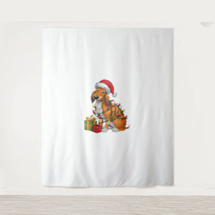 Kerstverlichting Santa Hat Schotse Deerhound Dog C Wandkleed