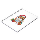 Kerstverlichting Santa Hat Shetland Herdershond Ke Notitieboek (Linkerzijde)