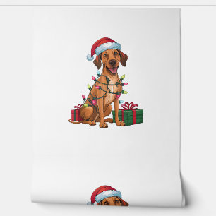 Kerstverlichting Santa Hat Thai Ridgeback Dog Kers Behang